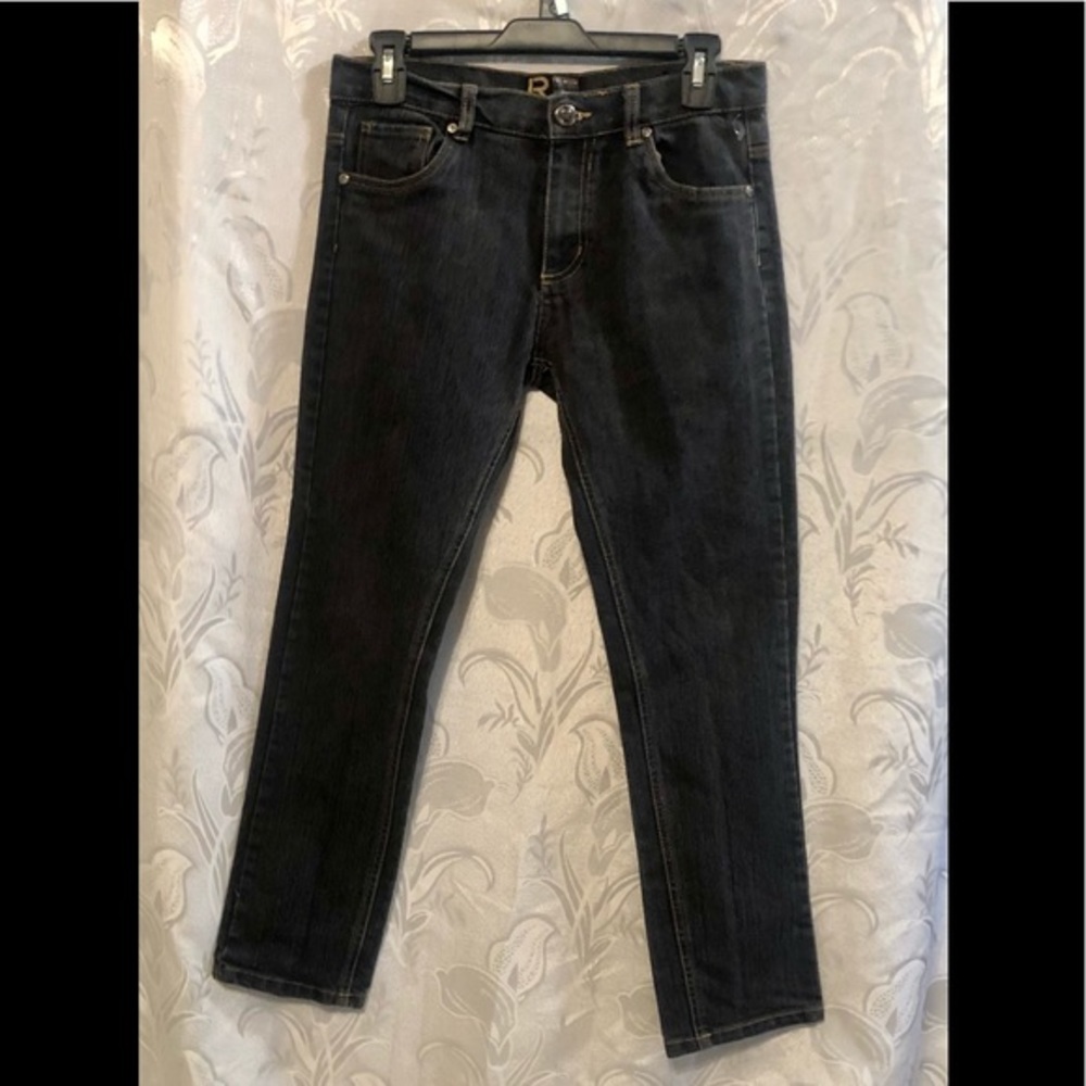R. Scoop Black washed Tapered Jeans